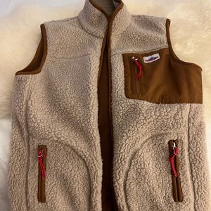 Beautiful Beige, teddy bear woolly vest with pockets and zippers.